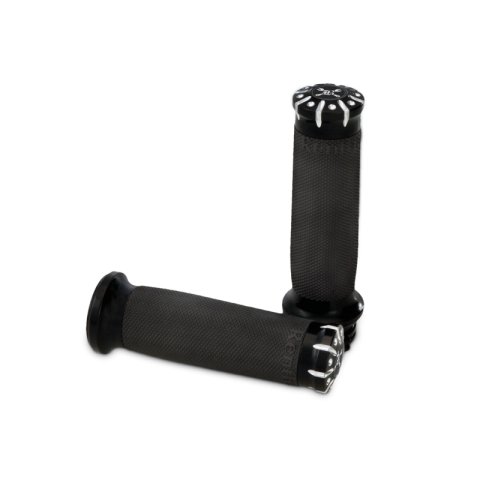 Burly Brand 82-17 H-D Dual Cable Set Hawk Billet Handle Grip Set - Black Machined
