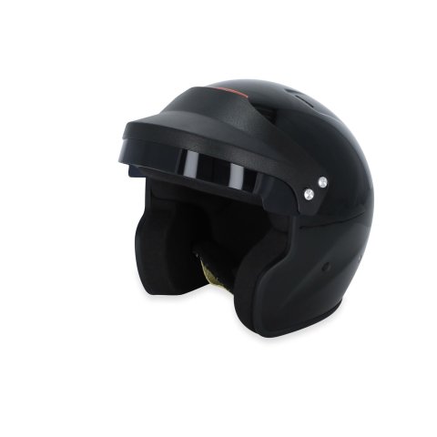 RaceQuip OF25 Open Face Helmets 257007RQP Helmet, OF25, Face, Gloss Black, Snell SA2025, EPS Liner, No Graphic, 2X-Large, Each