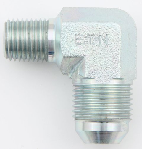 Fitting - Adapter - 90 Degree - 8 AN Male to 1/4 in NPT Male - Steel - Zinc Plated - Each