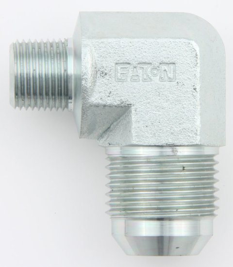 Fitting - Adapter - 90 Degree - 12 AN Male to 3/8 in NPT Male - Steel - Zinc Plated - Each