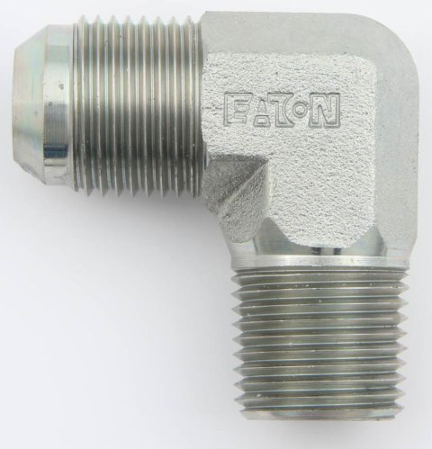 Fitting - Adapter - 90 Degree - 10 AN Male to 1/2 in NPT Male - Steel - Zinc Plated - Each