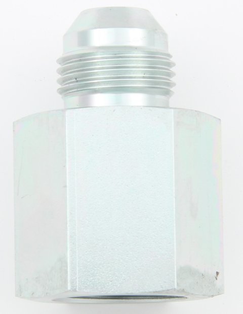 Fitting - Adapter - Straight - 3/8 in NPT Female to 6 AN Male - Steel - Zinc Oxide - Each