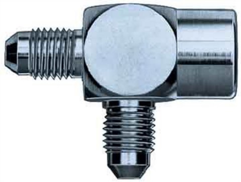 Fitting - Adapter Tee - 1/8 in NPT Female x 3 AN Male x 3 AN Male - Steel - Zinc Plated - Each