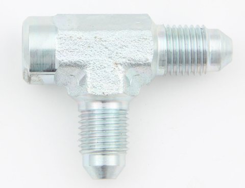 Fitting - Adapter Tee - 1/8 in NPT Female x 4 AN Male x 4 AN Male - Steel - Zinc Plated - Each