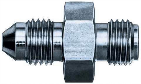 Fitting - Adapter - Straight - 4 AN Male to 7/16-20 in Inverted Flare Male - Steel - Zinc Oxide - 1/4 in Hardline - Pair