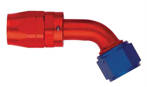 Fitting - Hose End - AQP/Startlite - 60 Degree - 16 AN Hose to 16 AN Female Swivel - Aluminum - Blue / Red Anodized - Each