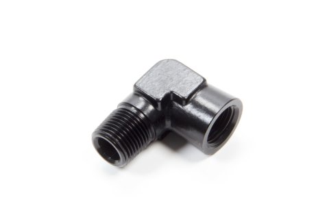 Fitting - Adapter - 90 Degree - 3/8 in NPT Female to 3/8 in NPT Male - Aluminum - Black Anodized - Each