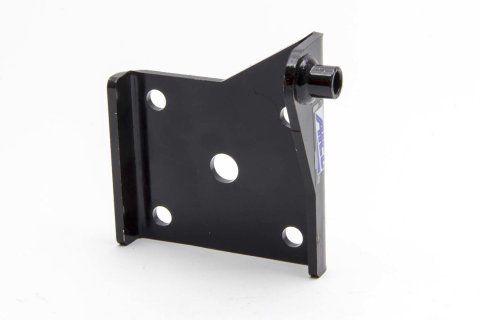 U-Bolt Pad - Coil-Over - 3 x 3-1/2 in Mounting Square - 1/2 in Mounting Holes - 3/4 in Center Hole - Driver Side - Steel - Black Paint - Each