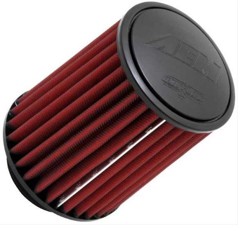 Air Filter Element - Dryflow - Clamp-On - Conical - 6 in Base - 5-1/4 in Top Diameter - 7 in Tall - 3-1/2 in Flange - Synthetic - Red - Universal - Each