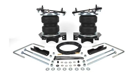 Air Spring Kit - Loadlifter 5000 Pro Series - Bags / Brackets / Lines - 5000 lb Capacity - Black Powder Coat Brackets - Rear - Ford Fullsize Truck 2017-24 - Kit