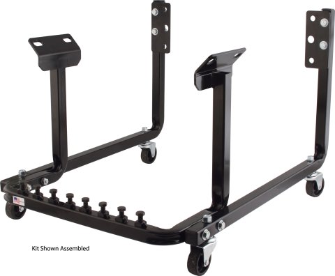 Engine Cradle - 1 in Square Tube - Hardware / Wheels - Steel - Black Powder Coat - Big Block Chevy / Small Block Chevy - Each