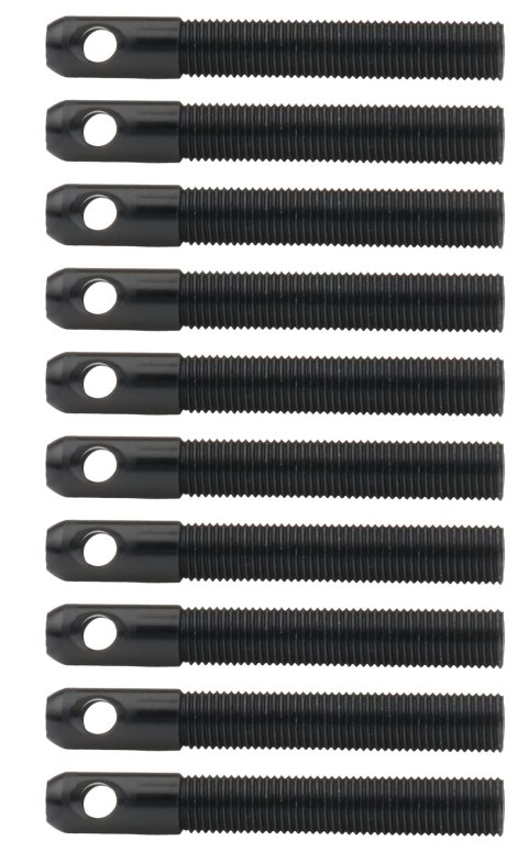 Hood Pin - Lightweight - 0.375 in OD x 2.75 in Long - Gun Drilled - Aluminum - Black Anodized - Set of 10