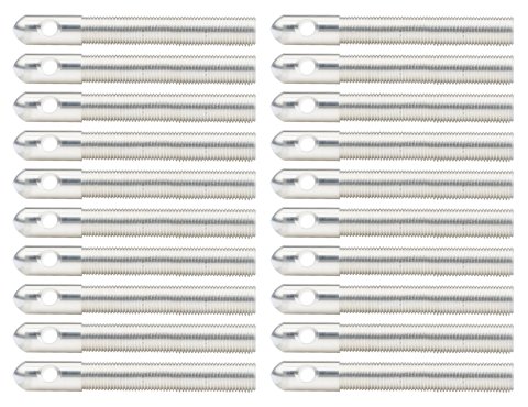 Hood Pin - 0.5 in OD x 4 in Long - Aluminum - Clear Anodized - Set of 20
