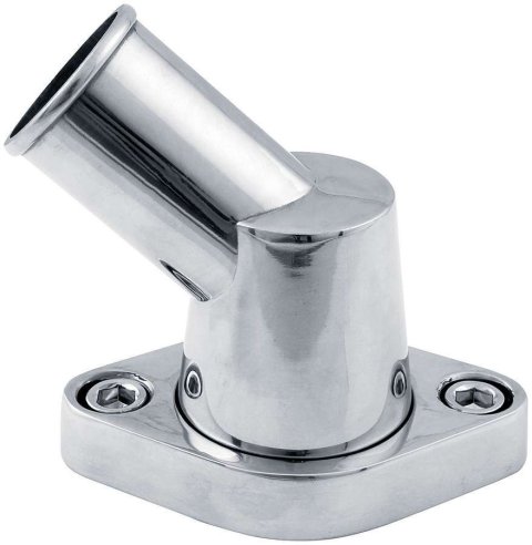 Water Neck - 45 Degree - 1-1/2 in ID Hose - Swivel - O-Ring - Hardware Included - Aluminum - Polished - Chevy V8 - Each