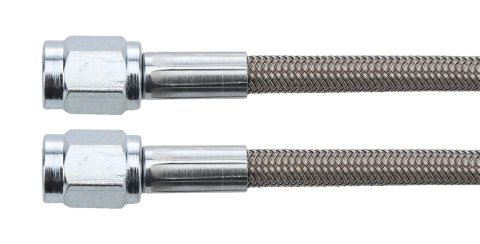 AN Hose Assembly - 26 in Long - 3 AN Hose - 3 AN Straight Female to 3 AN Straight Female - Braided Stainless - PTFE Lined - Set of 5