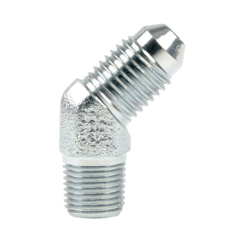 Fitting - Adapter - 45 Degree - 4 AN Male to 1/8 in NPT Male - Steel - Zinc Oxide - Set of 10
