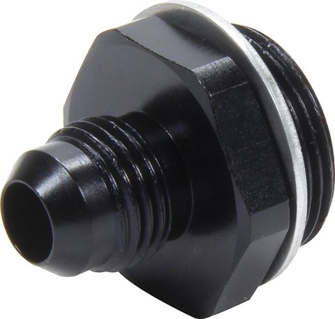Carburetor Inlet Fitting - Straight - 6 AN Male to 7/8-20 Male - Aluminum - Black Anodized - Holley Carburetors - Each