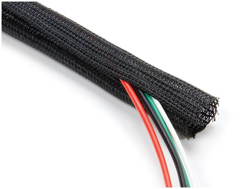 Hose and Wire Sleeve - 1/8 in Diameter - 20 ft - Split - Braided Plastic - Black - Each
