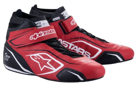 Driving Shoe - Tech-1 T V3 - Mid-Top - SFI 3.3/5 - Leather Outer - Fire Retardant Fabric Inner - Red / Black - Size 9 - Pair