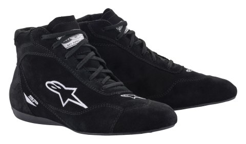 Driving Shoe - SP V2 - Mid-Top - SFI 3.3/5 - Suede Outer - Fire Retardant Fabric Inner - Black - Size 8 - Pair