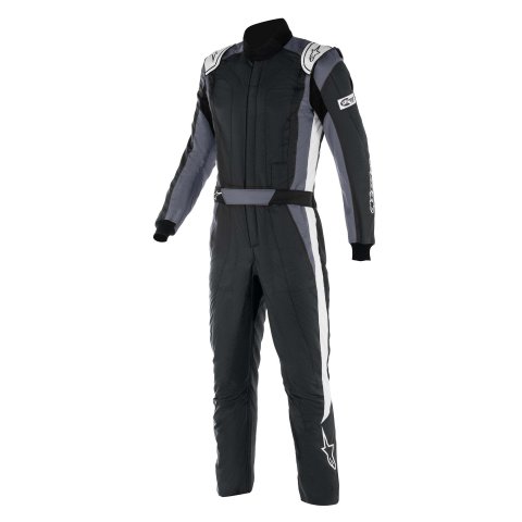 Driving Suit - GP Pro Comp V2 - 1-Piece - SFI 3.4A/5 - Boot-Cut - Multi-Layer - Aramid - Black / White - Size 62 - X-Large / 2X-Large - Each
