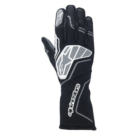 Driving Gloves - Tech-1 ZX V4 - SFI 3.3/5 - FIA Approved - Touchscreen Compatible - Elastic Cuff - Black / Gray - Large - Pair