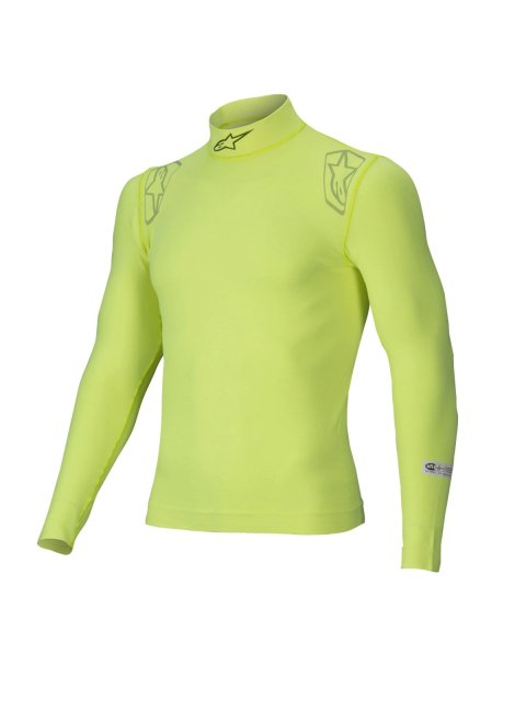 Underwear Top - ZX EVO V3 - SFI 3.3 - FIA Approved - Long Sleeve - High Collar - Lenzing FR - Fluorescent Yellow - Medium / Large - Each