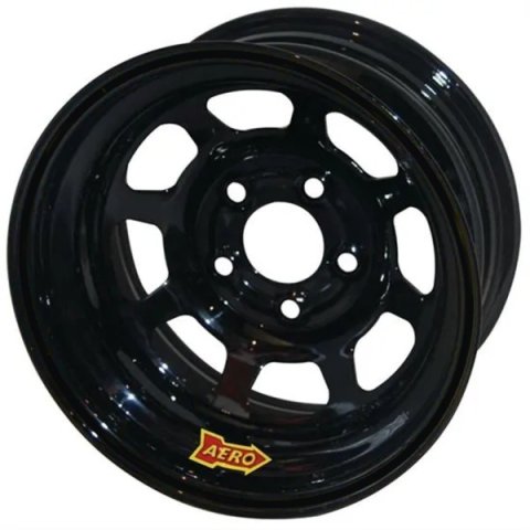 Wheel - 50-Series - 15 x 7 in - 4.000 in Backspace - 5 x 5.00 in Bolt Pattern - Steel - Black Powder Coat - Each