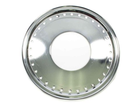 Beadlock Ring - Mud Buster - Built-in Mud Cover - Aluminum - Chrome - 15 in Wheels - Each