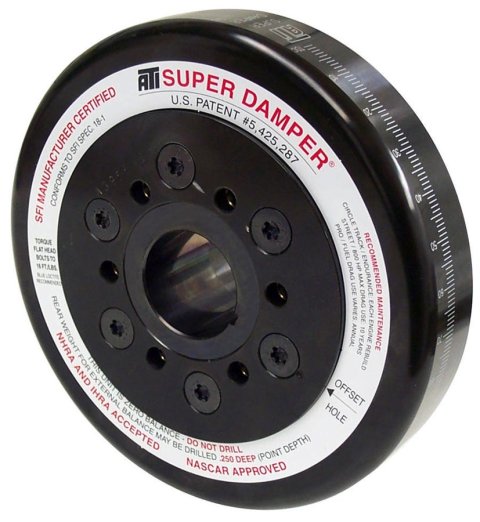 Harmonic Balancer - Super Damper - 7.074 in OD - SFI 18.1 - Steel - Black Oxide - Internal Balance - Mopar B / RB-Series / 426 Hemi - Each