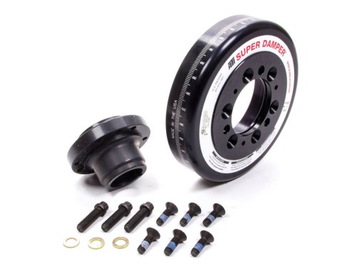 Harmonic Balancer - Super Damper - 7.074 in OD - SFI 18.1 - Aluminum / Steel - Black - Internal Balance - GM LS-Series - Each