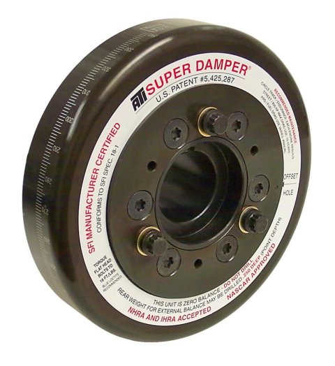 Harmonic Balancer - Super Damper - 7.074 in OD - SFI 18.1 - Steel - Black Oxide - Internal Balance - Bryant Crankshaft - Big Block Ford - Each