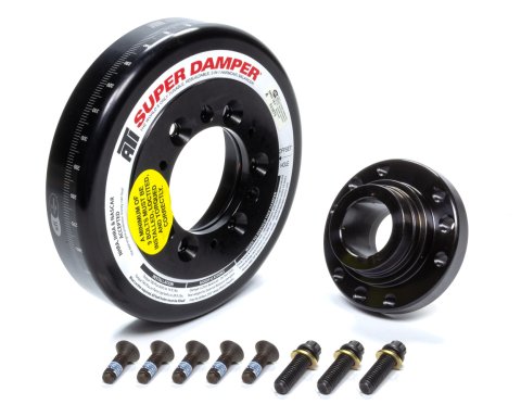 Harmonic Balancer - Serpentine Super Damper - 7.074 in OD - SFI 18.1 - Aluminum / Steel - Black - Internal Balance - Big Block Ford - Each