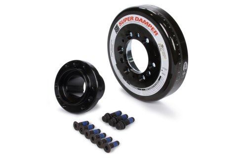 Harmonic Balancer - Super Damper - 7.074 in OD - SFI 18.1 - Single 1/8 in Keyway - Steel - Black - Internal Balance - Small Block Chevy - Each