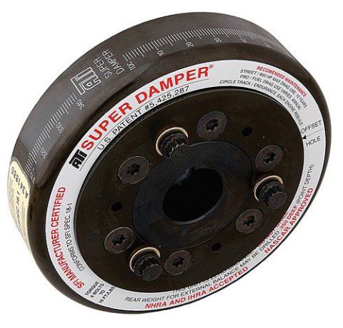 Harmonic Balancer - Super Damper - 7.074 in OD - SFI 18.1 - Steel - Black Oxide - Internal Balance - Small Block Chevy - Each