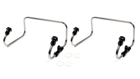 Carburetor Fuel Line - 6 AN Male Inlet - Dual 7/8-20 in Male Outlets - Stainless - Black Anodized - Holley 4150 - Pair