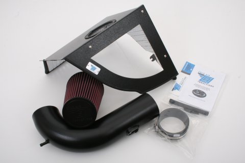 Air Induction System - Reusable Oiled Filter - Aluminum - Black Powder Coat - GM LS-Series - Chevy Camaro 2010-15 - Kit