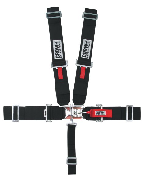 Harness - 5 Point - Latch and Link - SFI 16.1 - 50 in Length - Pull Down Adjust - Wrap Around - Individual Harness - Black - Kit