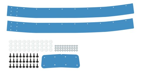 Air Valance - 2-Piece - Plastic - Blue - Street Stock - Kit