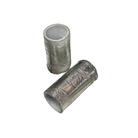 Sensor Heat Shield - 25 mm ID - 28.2 mm OD - 2 in Long - Aluminized Fiberglass Cloth - Silver - Pair