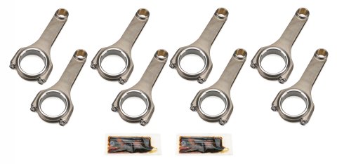 Connecting Rod - H Beam - 6.000 in Long - Bushed - 7/16 in Cap Screws - ARP2000 Bolt - Small Block Chevy - Set of 8