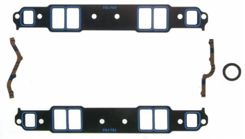 Intake Manifold Gasket - Printoseal - 0.065 in Thick - 1.28 x 2.09 in Rectangular Port - Steel Core Laminate - Small Block Chevy - Kit