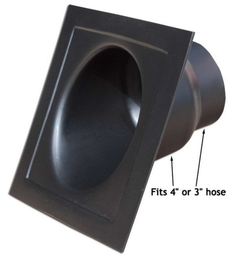 Air or Brake Duct - Nosepiece Mount - Driver / Passenger Side - Single 3 or 4 in Tube - 7 in Long x 6.625 in Wide - Plastic - Black - Five Star Noses 2004-13 - Each