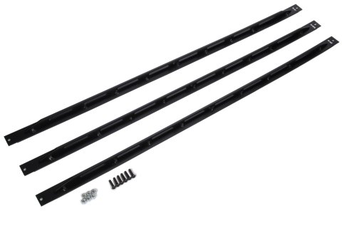 Window Brace Kit - Windshield - Predrilled - Foam Padded - Slotted Support Flange - Aluminum - Black Powder Coat - Short Track Truck - Kit
