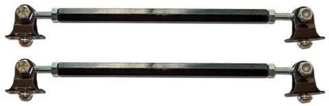 Body Brace - Adjustable - 8 to 10.5 in Long - Pre-Cut / Threaded - Anodized Aluminum Hex Tube - Steel - Zinc Plated - Pair