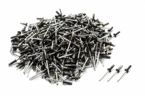 Rivet - Avex Style - 3/8 in Head - 3/16 in Steel Mandrel - 1/2 in Grip Range - Aluminum - Black Powder Coat - Set of 500