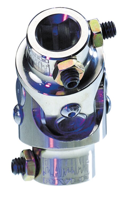 Steering Universal Joint - Single Joint - 1 in Double D to 3/4 in 36 Spline - Steel - Nickel Plated - Universal - Each