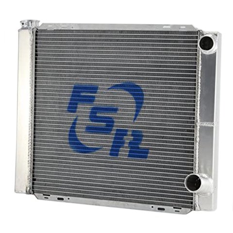 Radiator - 26 in W x 19 in H - Double Pass - Passenger Side Inlet - Passenger Side Outlet - Aluminum - Natural - GM - Each