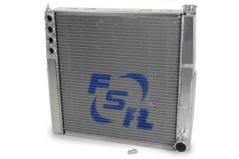 Radiator - 20.25 in W x 19.75 in H - Triple Pass - Driver Side Inlet - Passenger Side Outlet - Aluminum - Natural - Sprint Car - Each