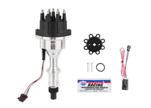 Distributor - Sniper EFI Hyperspark - Hall-Effect - Electronic - Male Style Terminal - Aluminum - Polished - Pontiac V8 - Each